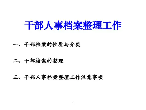 人事档案整理ppt课件