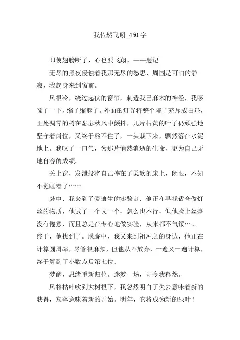 我依然飞翔_450字