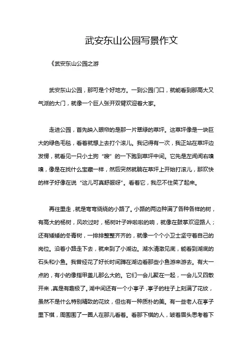 武安东山公园写景作文