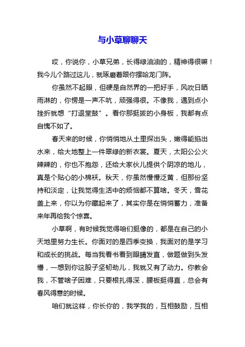 与小草聊聊天,六年级作文500