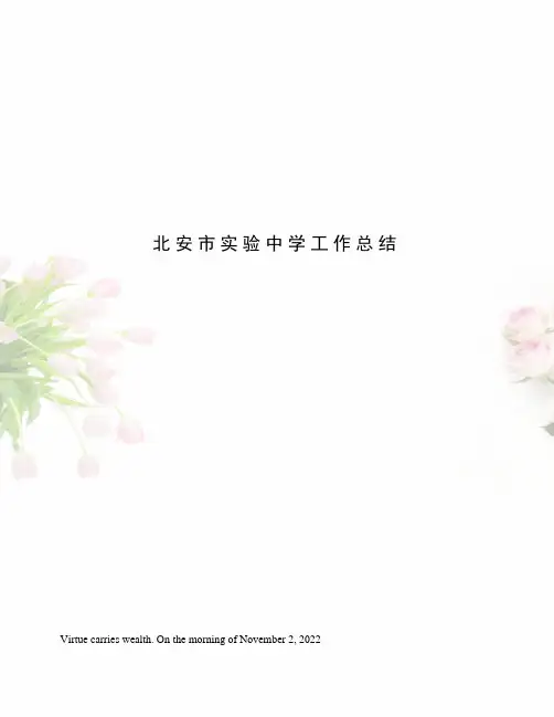 北安市实验中学工作总结