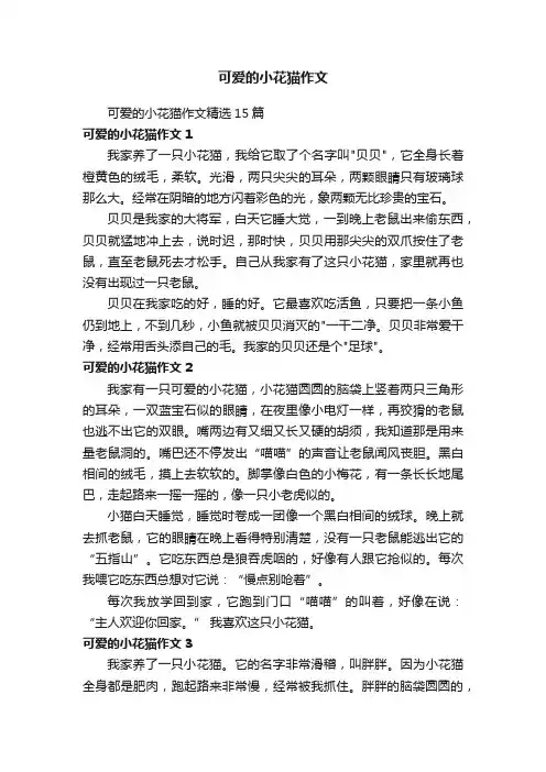 可爱的小花猫作文精选15篇