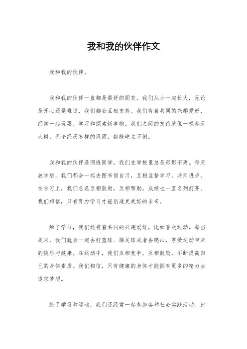 我和我的伙伴作文