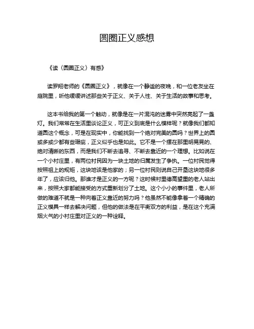圆圈正义感想