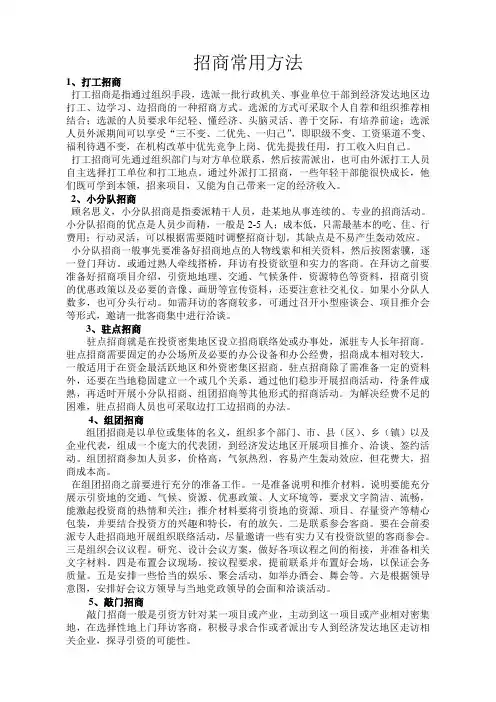 招商常用方法