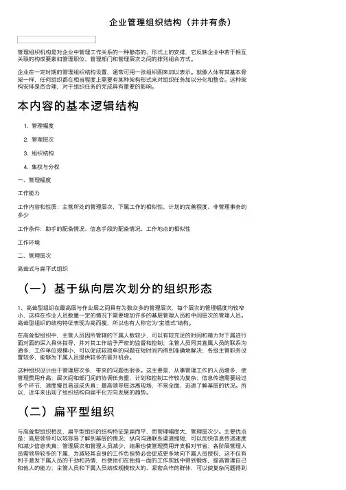 企业管理组织结构（井井有条）