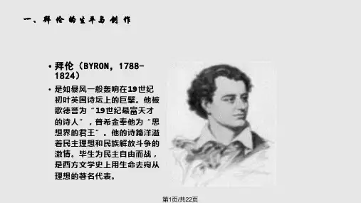 震撼心灵的诗人拜伦PPT课件