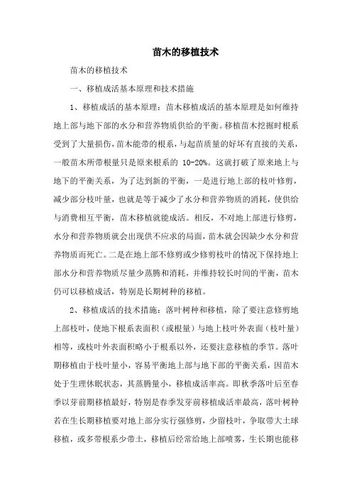 苗木的移植技术_1