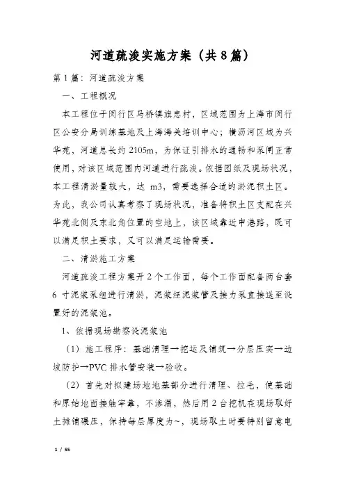 河道疏浚实施方案(共8篇)