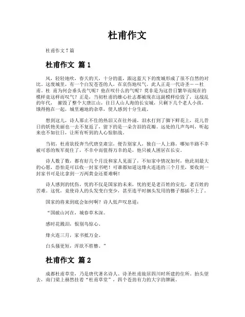 杜甫作文-专业文档!