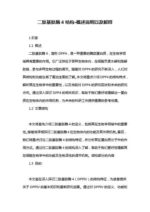 二肽基肽酶4结构-概述说明以及解释