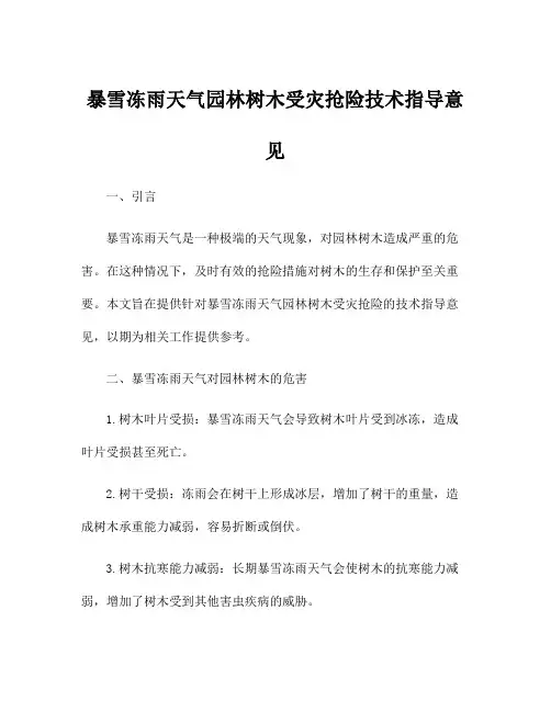 暴雪冻雨天气园林树木受灾抢险技术指导意见