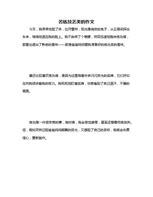 苦练技艺类的作文