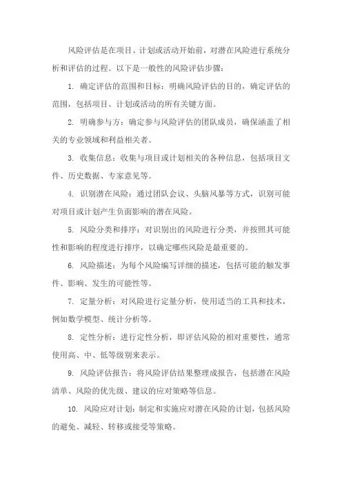 风险评估 步骤