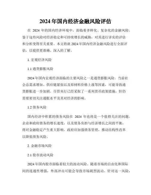 2024年国内经济金融风险评估