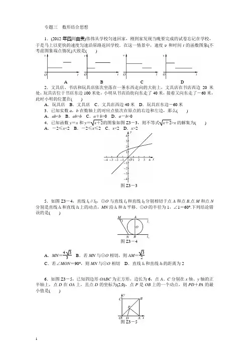 中考数学专题三 数形结合思想复习题及答案