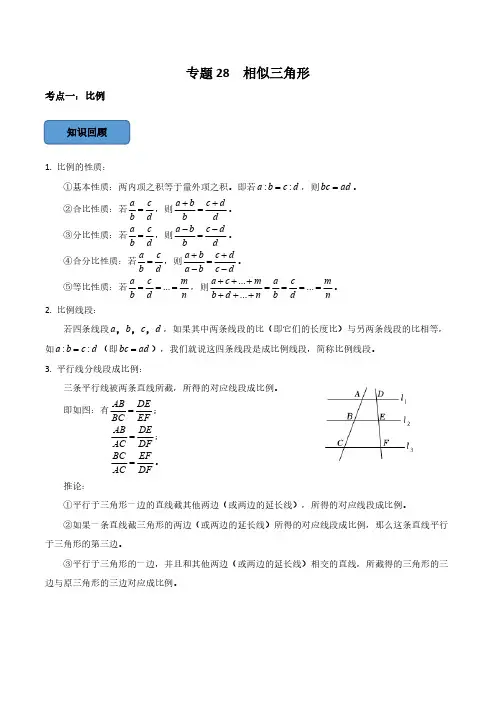 专题28 相似三角形篇(解析版)