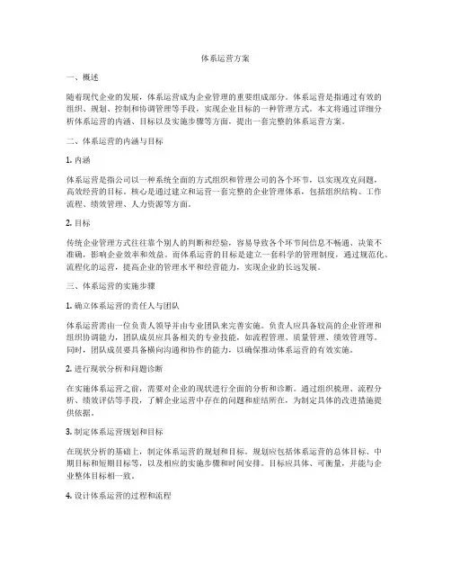 体系运营方案