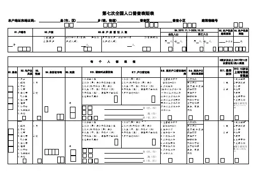 第七次全国人口普查表短表(非标准自用版)