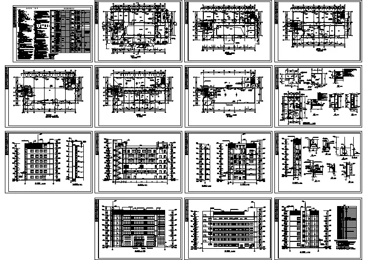 6层框架结构办公楼全套建筑设计图 