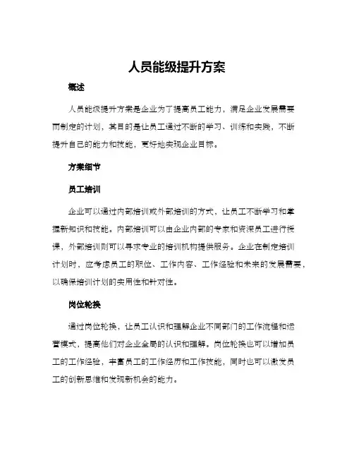 人员能级提升方案