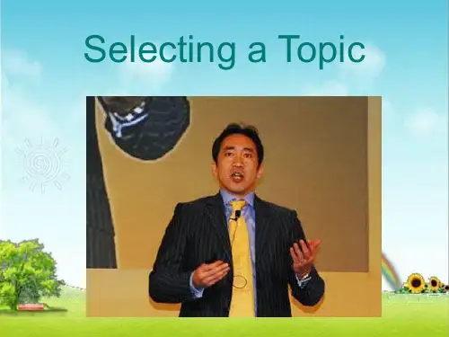 Selecting a Topic