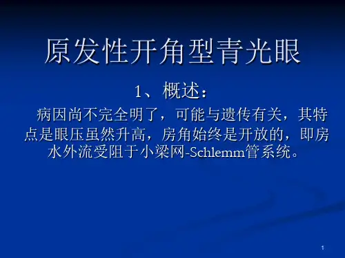 原发性开角型青光及青光眼的治疗PPT课件