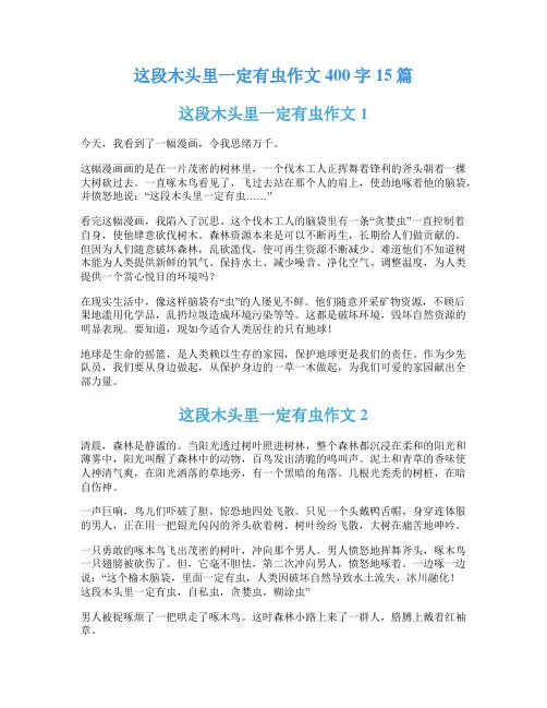 这段木头里一定有虫作文400字15篇