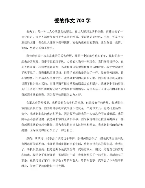 丢的作文700字
