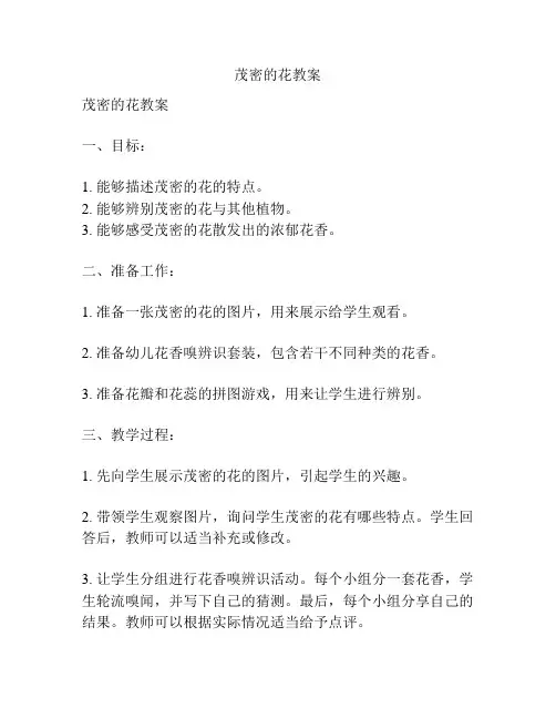 茂密的花教案