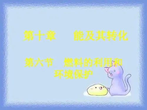 九年级全册10.6《燃料的利用和环境保护》
