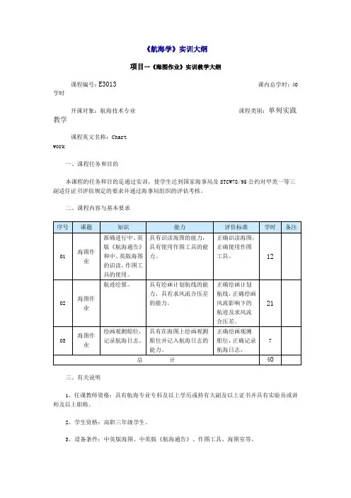 航海学实训大纲