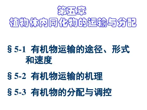 植物体内同化物的运输与分配