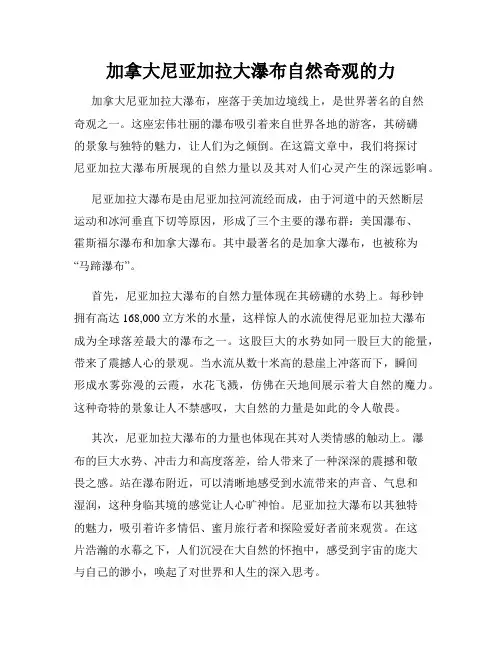 加拿大尼亚加拉大瀑布自然奇观的力