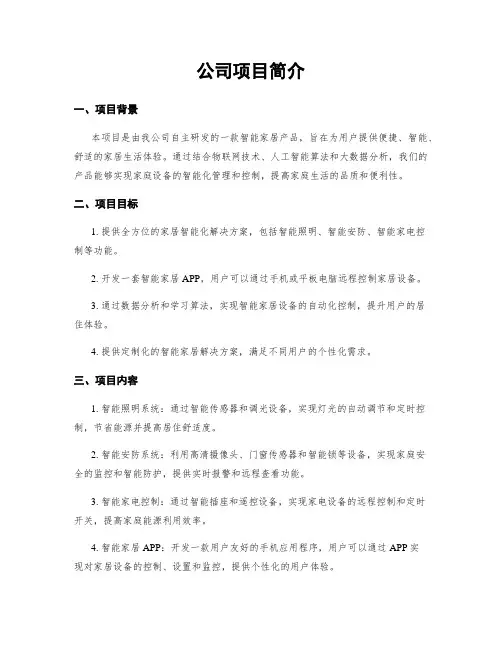 公司项目简介