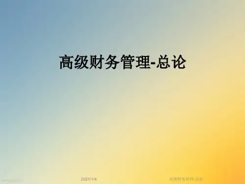 高级财务管理-总论