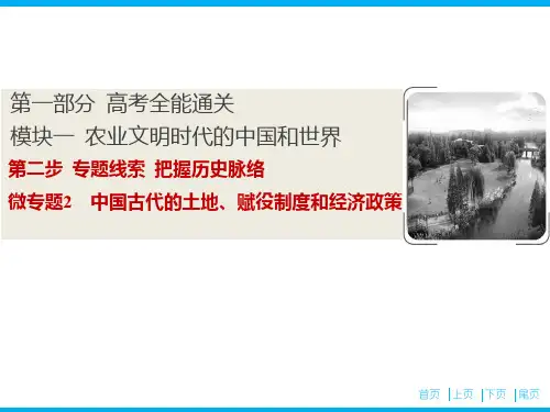 高考历史第一部分  模块一  第二步  微专题2 中国古代的土地、赋役制度和经济政策