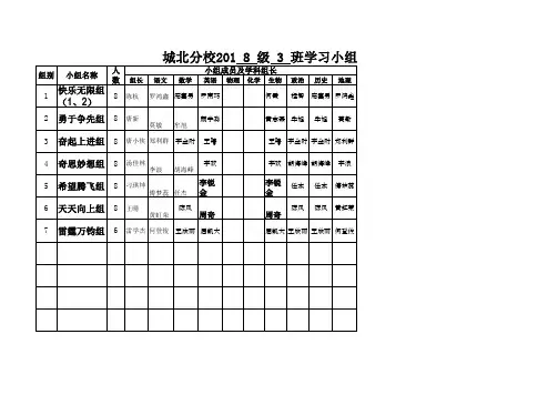 183班小组建设分组名单
