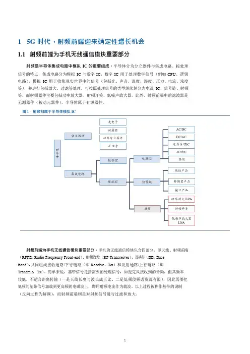 射频前端所处位置重要性分析及成本占比
