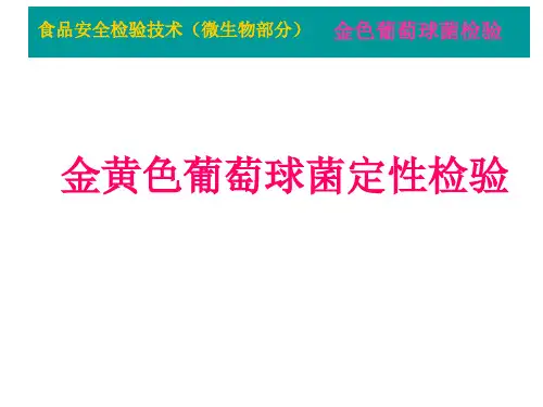 金黄色葡萄球菌检验