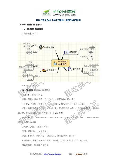 易哈佛2014年会计从业《会计电算化》高频考点讲解(4)