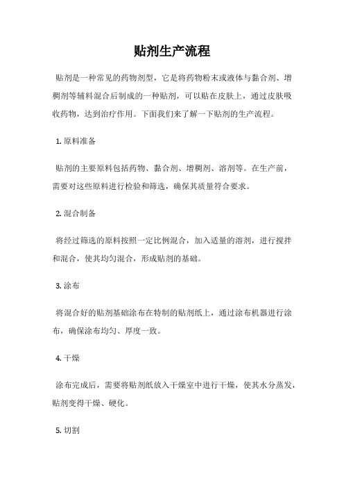 贴剂生产流程