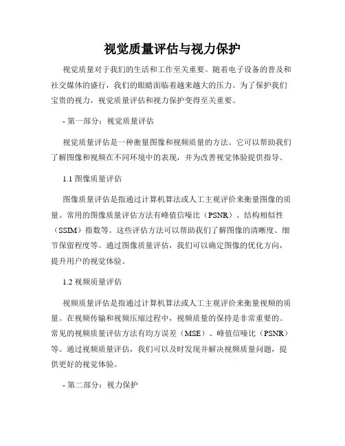 视觉质量评估与视力保护