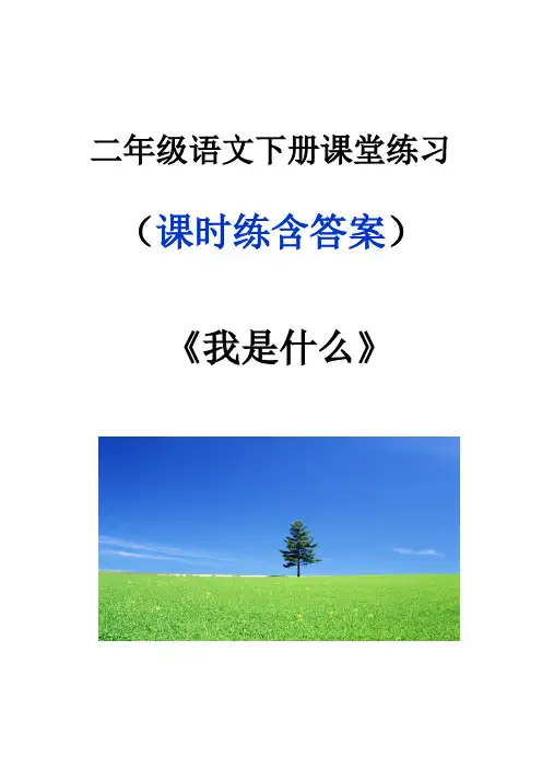 二年级语文上册《我是什么》课堂作业练习题含答案