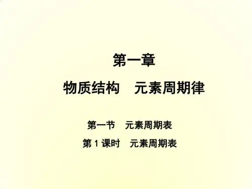 2017-2018学年高一化学人教版必修二课件：第一章 第一节 元素周期表(128张PPT)