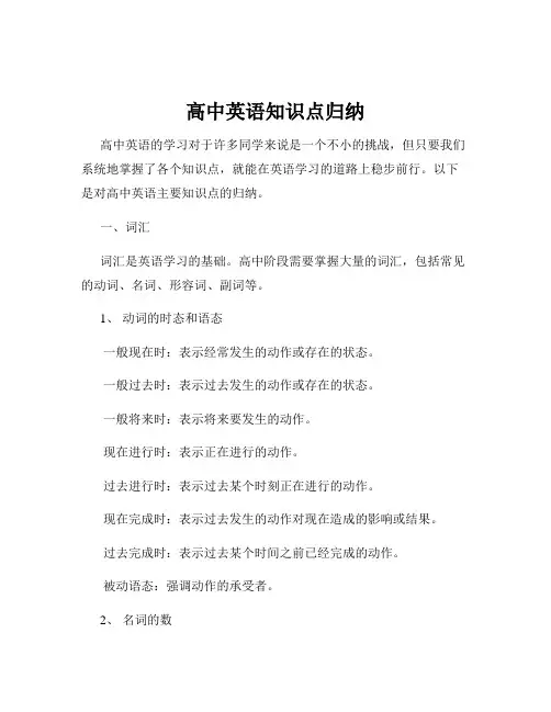 高中英语知识点归纳