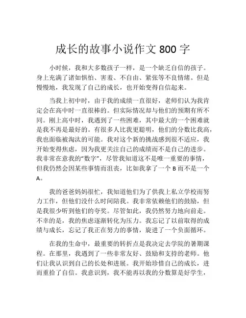 成长的故事小说作文800字