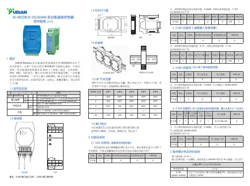 宇电S070-06 AI-MODBUS-D5-ADAM多功能通信控制器 说明书