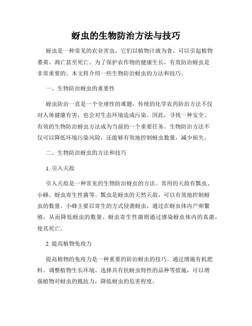 蚜虫的生物防治方法与技巧