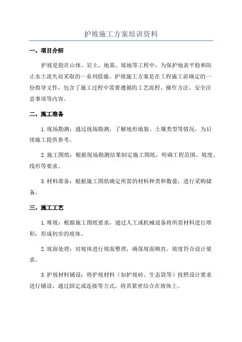 护坡施工方案培训资料